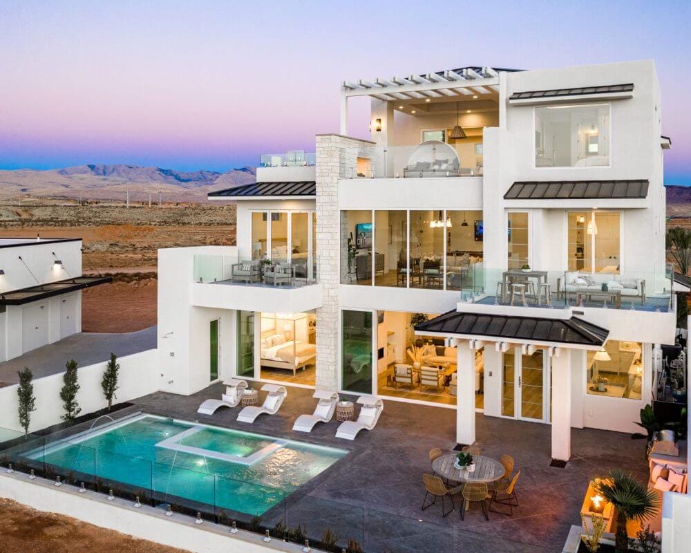 exterior of a home built by split rock at desert color